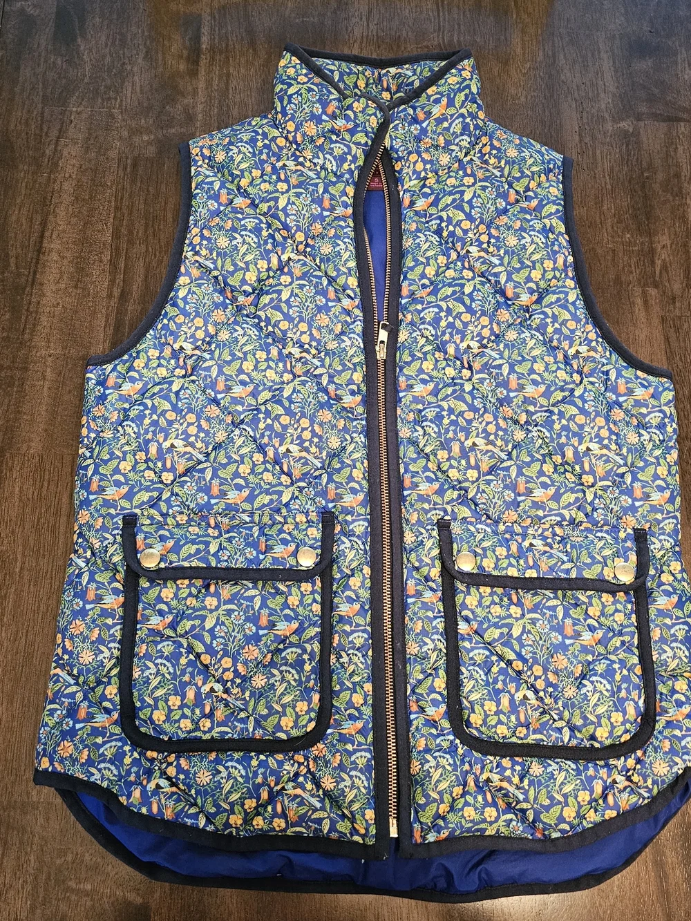 J.Crew Floral And Birds Quilted Vest